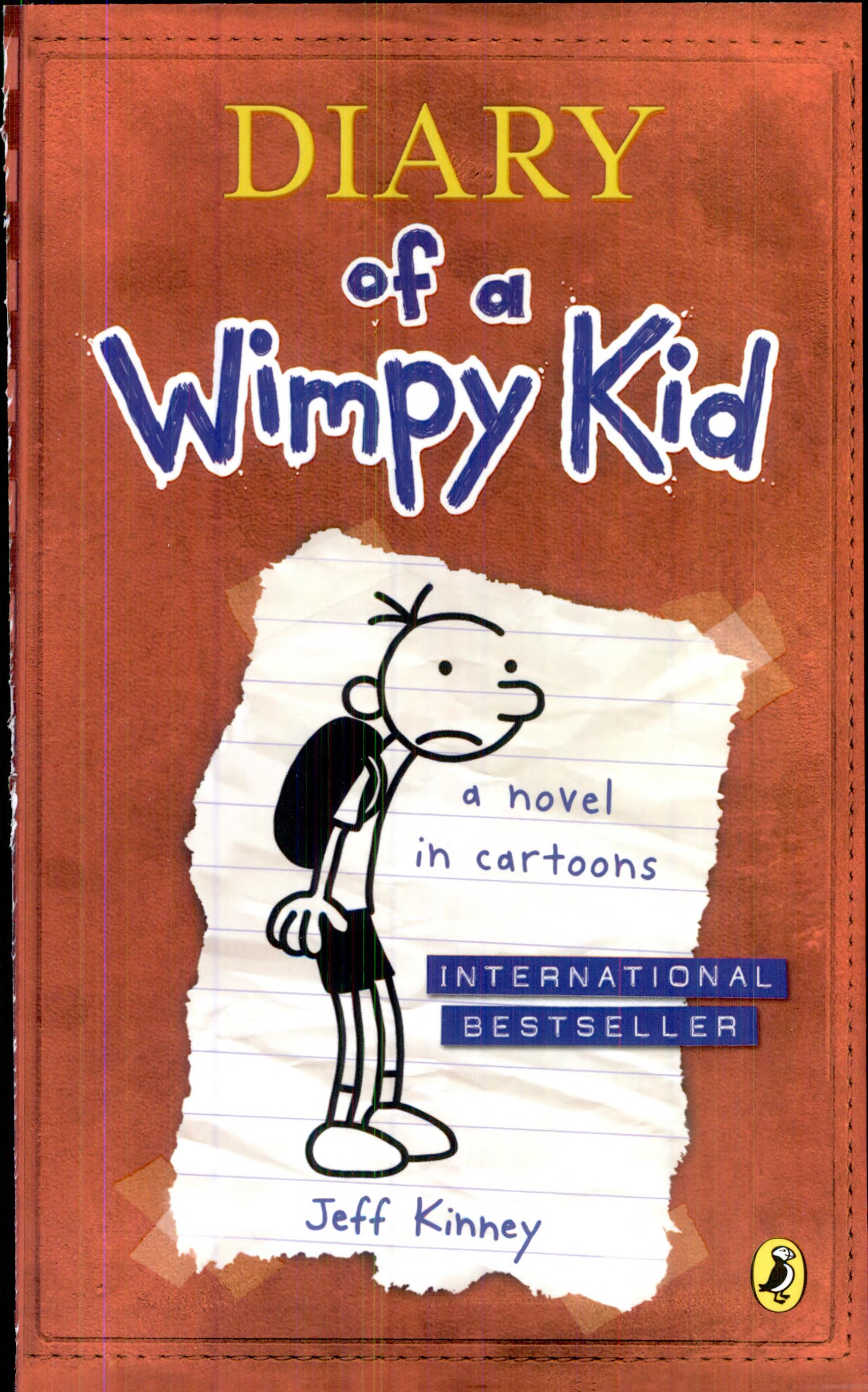 Boekomslag van Diary of a Wimpy Kid door Jeff Kinney