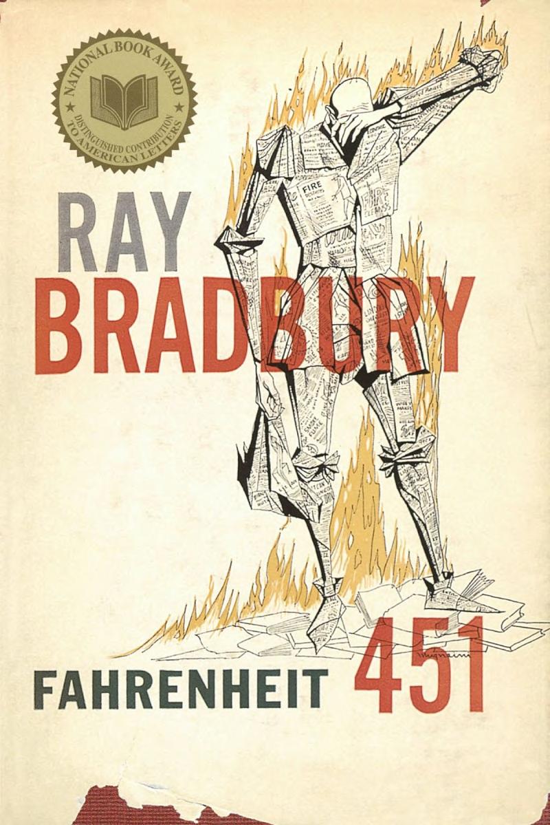 Boekomslag van Fahrenheit 451 door Ray Bradbury