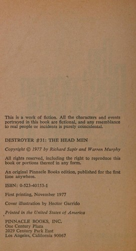 Boekomslag van The Destroyer door Richard Sapir