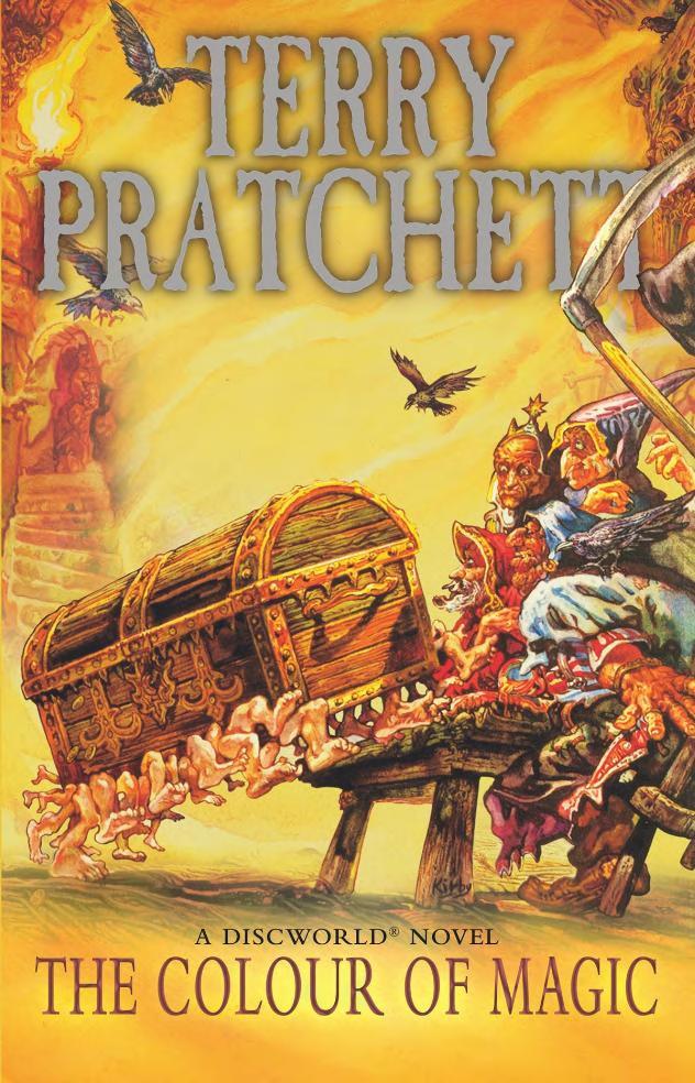 Boekomslag van The Colour of Magic door Terry Pratchett