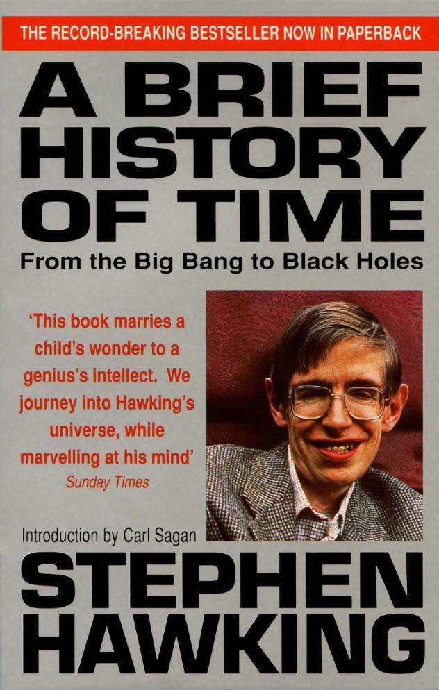 Boekomslag van A Brief History of Time door Stephen W. Hawking
