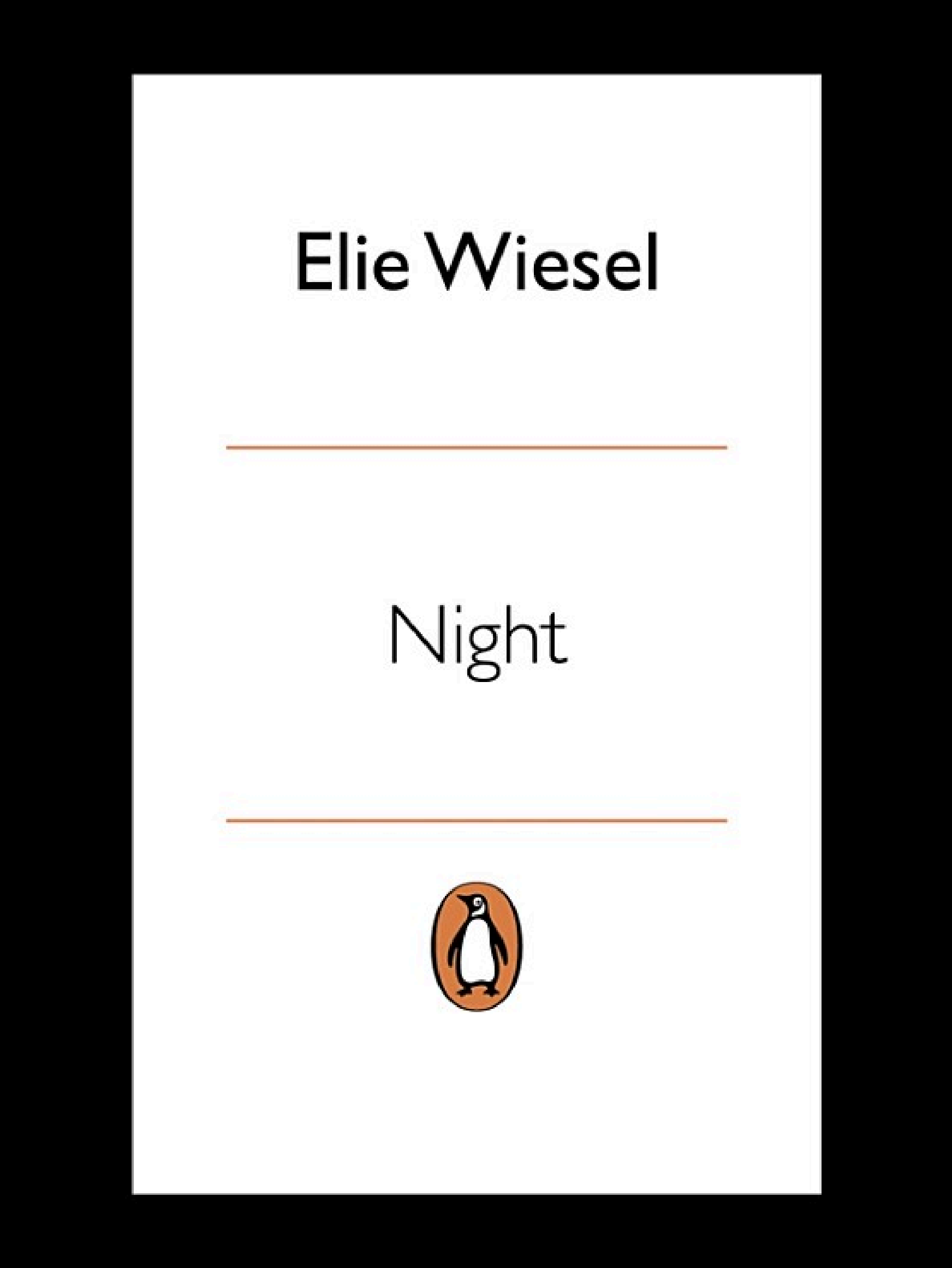Boekomslag van Night door Elie Wiesel