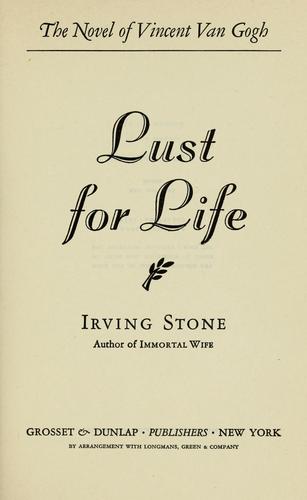 Boekomslag van Lust for Life door Irving Stone