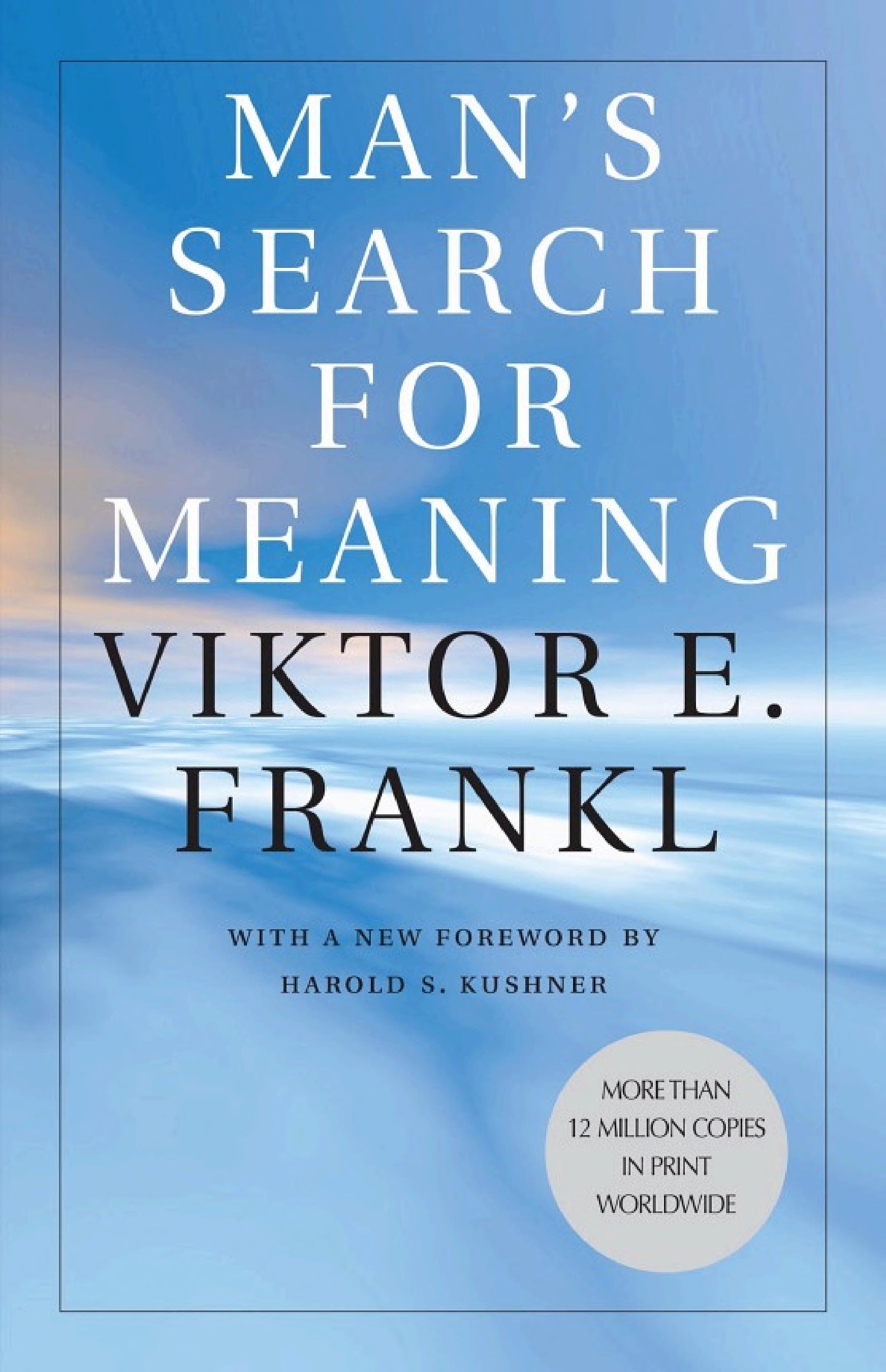 Boekomslag van Man's Search for Meaning door Viktor E. Frankl