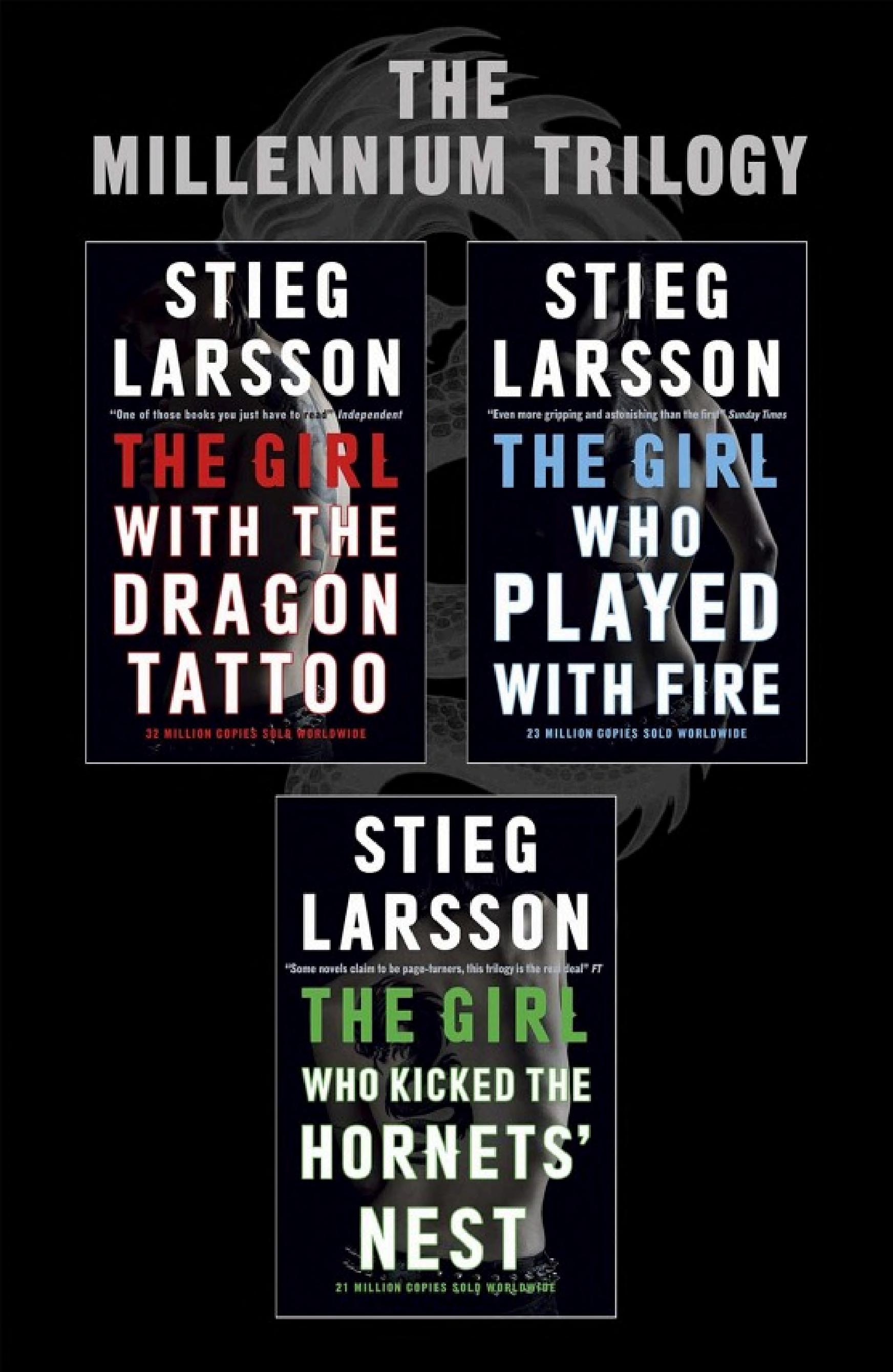 Boekomslag van The Millennium Trilogy door Stieg Larsson