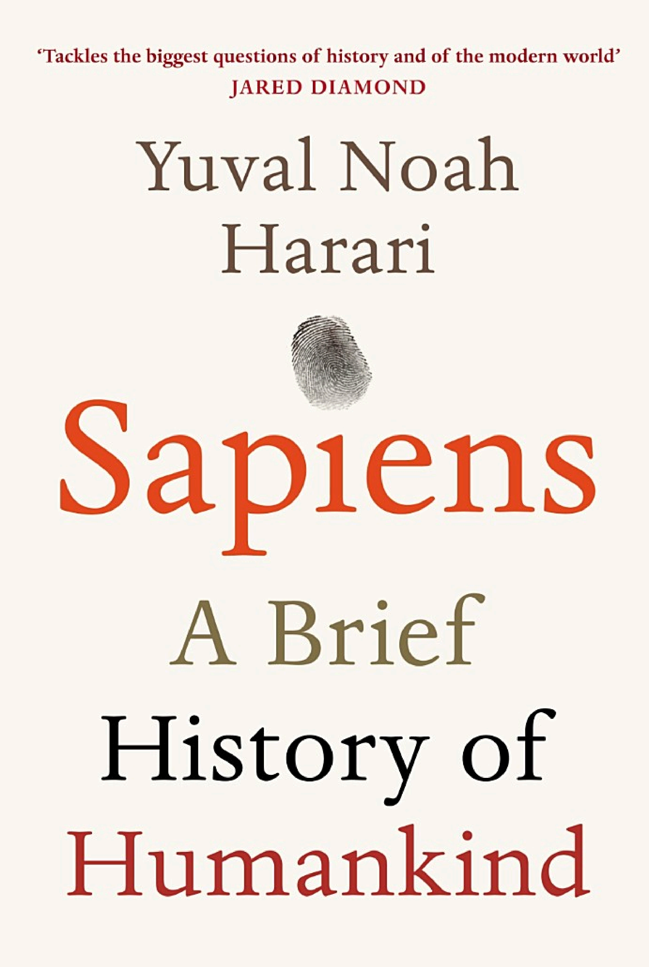 Boekomslag van Sapiens door Yuval Noah Harari