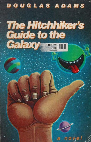 Boekomslag van The Hitchhiker's Guide to the Galaxy door Douglas Adams