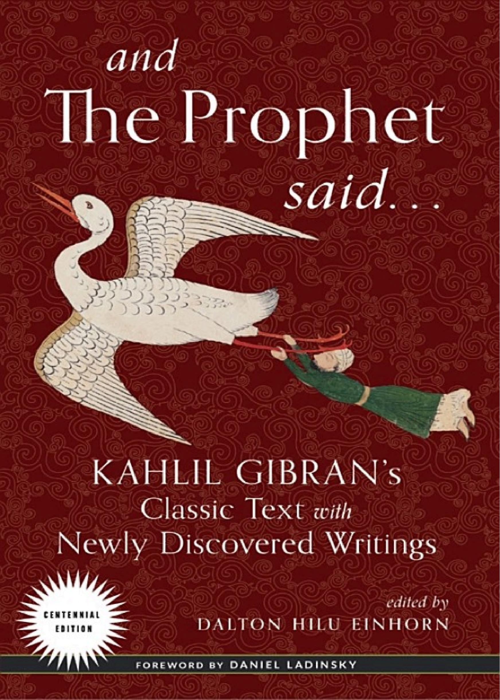 Boekomslag van And the Prophet Said door Kahlil Gibran