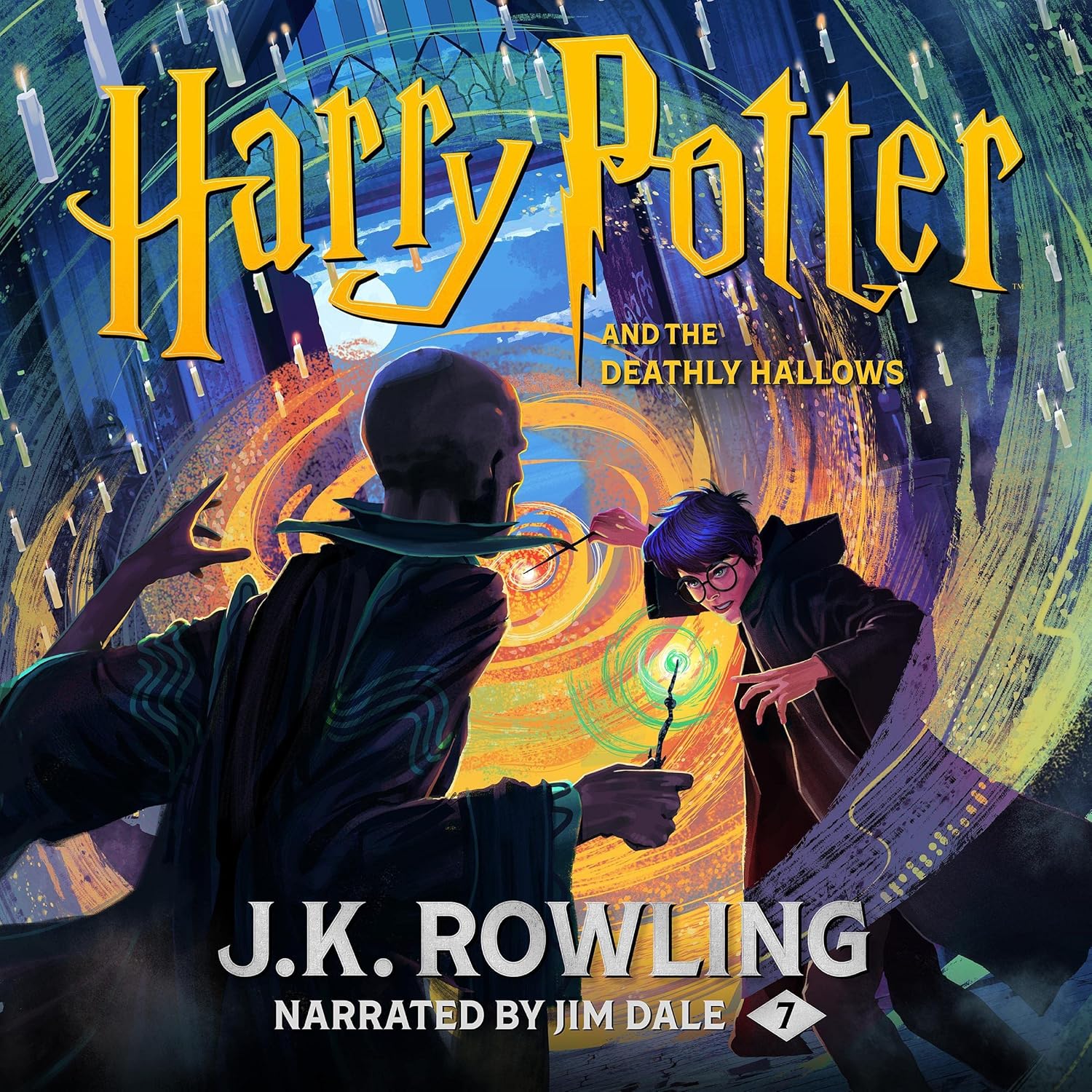 Boekomslag van Harry Potter and the Deathly Hallows door J.K. Rowling