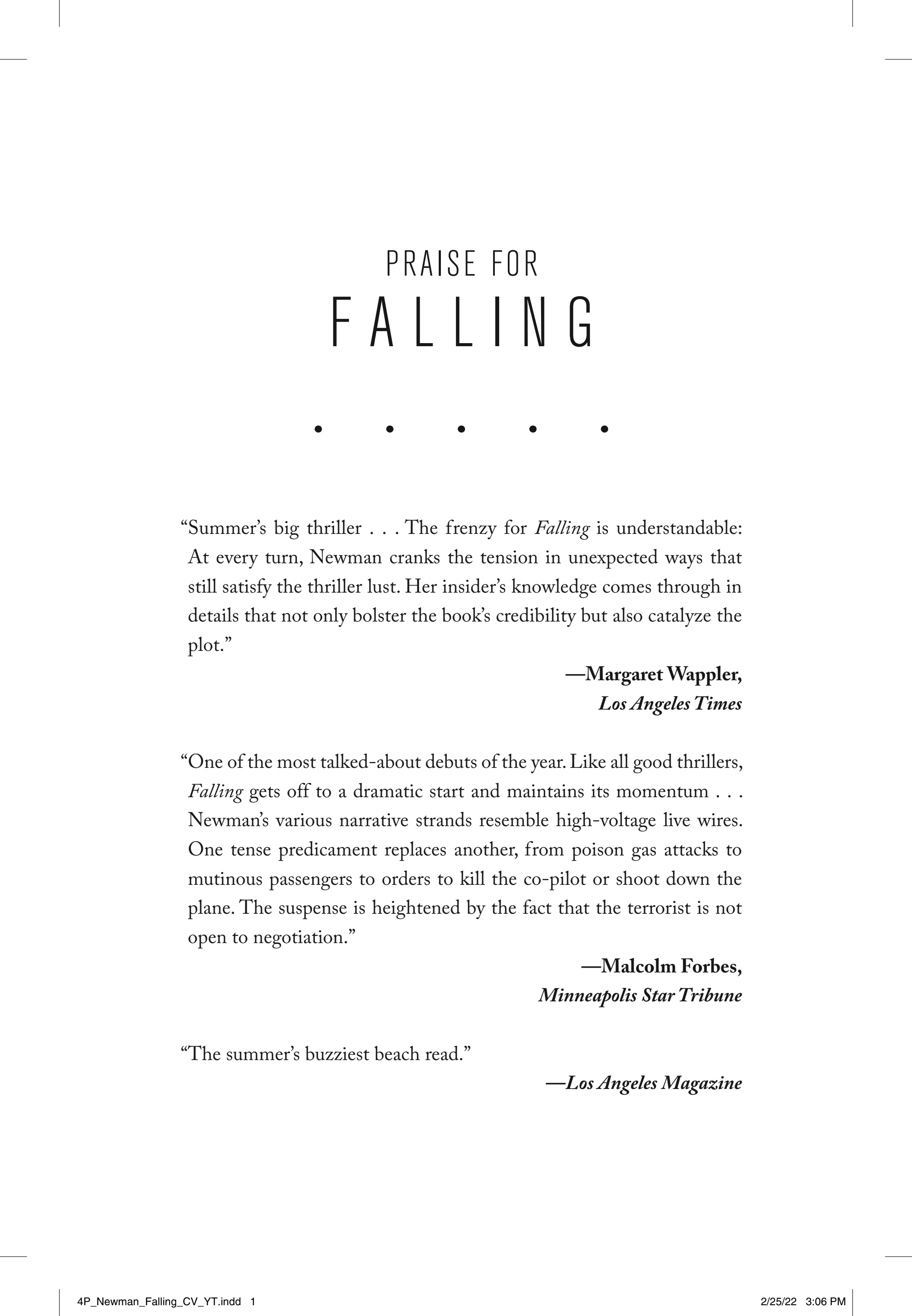 Boekomslag van Falling door T. J. Newman
