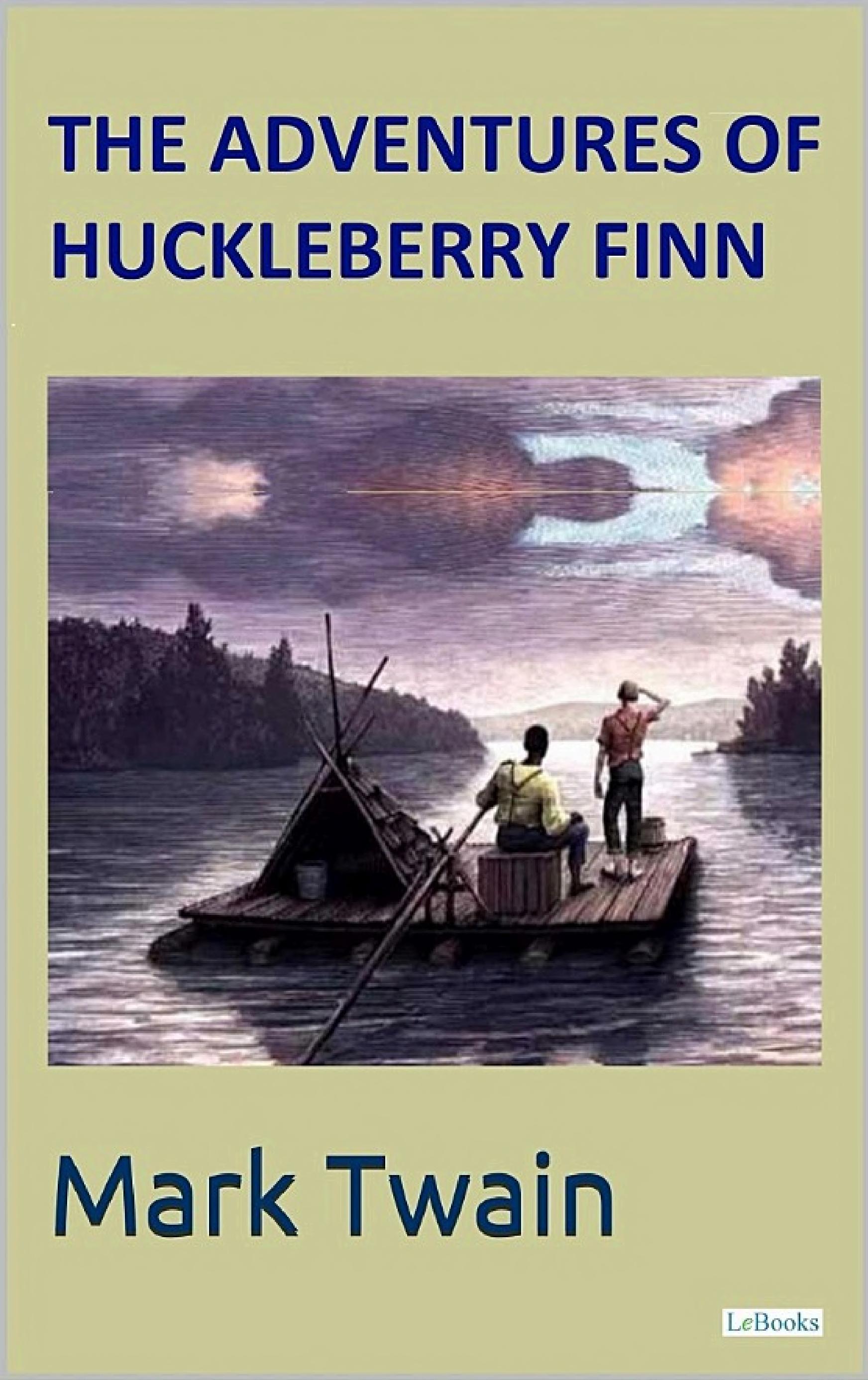 Boekomslag van The Adventures of Huckleberry Finn door Mark Twain
